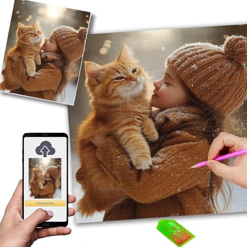 Diamond Painting Erwachsene 5D Diamond Painting Eigenes Foto, Full Drill Diamant Paintings Bilder, Malen Nach Zahlen Eigenes Bild, Unique DIY Gift & Home Deco Bausätze für Diamantmalerei 80x110cm m-78 von Mhpbdljy