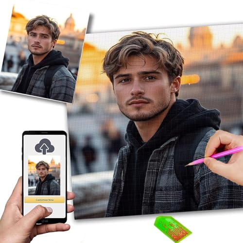 Diamond Painting Personalisiert 50x120cm 5D Diamond Painting Eigenes Foto, DIY Malen Nach Zahlen Personalisiert, Fotoleinwand Eigenes Bild Geburtstagsgeschenk & Hochzeitsgeschenk Diamantmalerei m-95 von Mhpbdljy