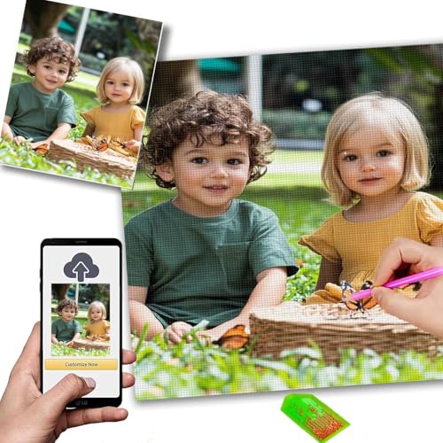 Diamond Painting Personalisiert 50x120cm 5D Diamond Painting Eigenes Foto, DIY Malen Nach Zahlen Personalisiert, Fotoleinwand Eigenes Bild Geburtstagsgeschenk & Hochzeitsgeschenk Diamantmalerei m-111 von Mhpbdljy