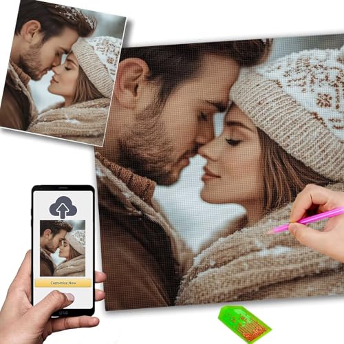 Diamond Painting Personalisiert 50x120cm 5D Diamond Painting Eigenes Foto, DIY Malen Nach Zahlen Personalisiert, Fotoleinwand Eigenes Bild Geburtstagsgeschenk & Hochzeitsgeschenk Diamantmalerei m-107 von Mhpbdljy