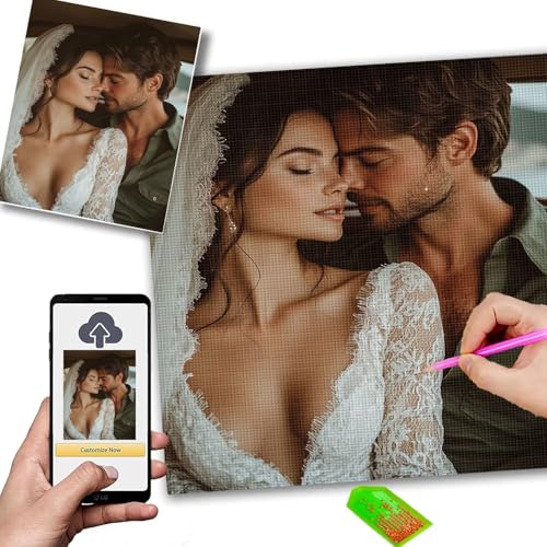 Diamond Painting Personalisiert 50x70cm 5D Diamond Painting Eigenes Foto, DIY Malen Nach Zahlen Personalisiert, Fotoleinwand Eigenes Bild Geburtstagsgeschenk & Hochzeitsgeschenk Diamantmalerei m-104 von Mhpbdljy