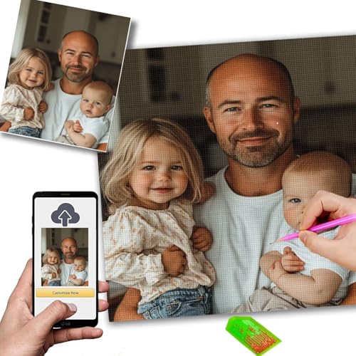 Diamond Painting Personalisiert 60x80cm 5D Diamond Painting Eigenes Foto, DIY Malen Nach Zahlen Personalisiert, Fotoleinwand Eigenes Bild Geburtstagsgeschenk & Hochzeitsgeschenk Diamantmalerei m-108 von Mhpbdljy