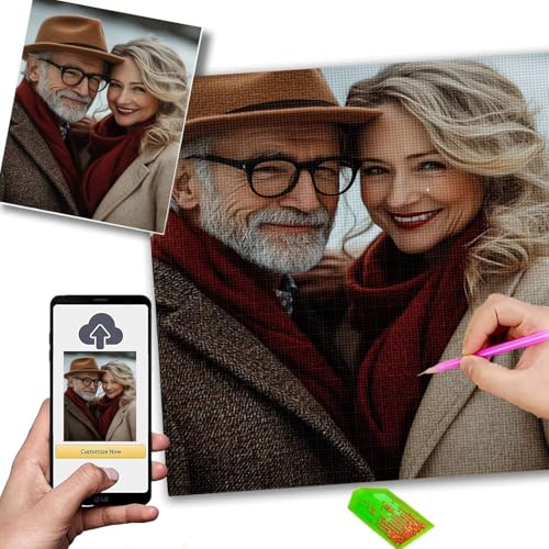 Diamond Painting Personalisiert 70x160cm 5D Diamond Painting Eigenes Foto, DIY Malen Nach Zahlen Personalisiert, Fotoleinwand Eigenes Bild Geburtstagsgeschenk & Hochzeitsgeschenk Diamantmalerei m-99 von Mhpbdljy