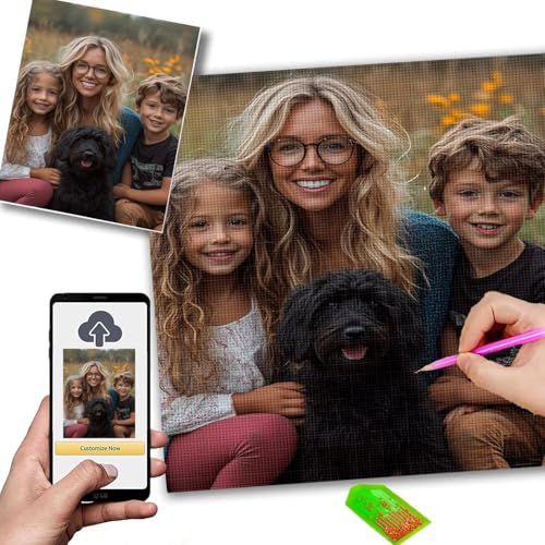 Diamond Painting Personalisiert 70x90cm 5D Diamond Painting Eigenes Foto, DIY Malen Nach Zahlen Personalisiert, Fotoleinwand Eigenes Bild Geburtstagsgeschenk & Hochzeitsgeschenk Diamantmalerei m-84 von Mhpbdljy