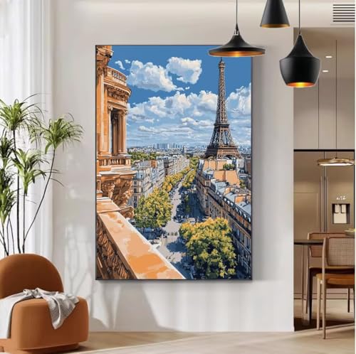 Paris Malen Nach Zahlen Landschaft Malen Nach Zahlen Erwachsene mit Rahmen 35x45cm Paint by Numbers Knitterfreie Leinwand Ölgemälde Bastelset mit 3 Pinseln für Zimmer Deko, Geschenke für Frauen b-97 Paris Malen Nach Zahlen Landschaft Malen Nach Zahlen Erwachsene mit Rahmen 35x45cm Paint by Numbers Knitterfreie Leinwand Ölgemälde Bastelset mit 3 Pinseln für Zimmer Deko, Geschenke für Frauen b-97 von Mhpbdljy