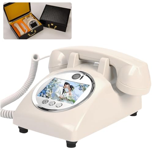 Retro Video Audio Guest Book Phone, 1080p HD -Video -Telefon -Gästebuch Mit 32 GB Großer Speicher, Machen Sie Großartige Videoerinnerungen, Für Hochzeiten, Engagements, Jubiläen Retro Video Audio Guest Book Phone, 1080p HD -Video -Telefon -Gästebuch Mit 32 GB Großer Speicher, Machen Sie Großartige Videoerinnerungen, Für Hochzeiten, Engagements, Jubiläen von MiBoce