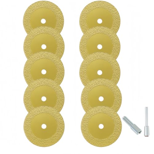 MiJunHD 10Pcs 40mm Diamant-Trennscheiben Glas-Trennscheibe mit 1Pc 45mm Mandrels & 1Pc 55mm Mandrels für das Schneiden von Glas,Kristall,Keramik,Kachel,Jade MiJunHD 10Pcs 40mm Diamant-Trennscheiben Glas-Trennscheibe mit 1Pc 45mm Mandrels & 1Pc 55mm Mandrels für das Schneiden von Glas,Kristall,Keramik,Kachel,Jade von MiJunHD