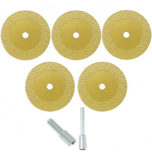 MiJunHD 5Pcs 40mm Diamant-Trennscheiben Glas-Trennscheibe mit 1Pc 45mm Mandrels & 1Pc 55mm Mandrels für das Schneiden von Glas,Kristall,Keramik,Kachel,Jade MiJunHD 5Pcs 40mm Diamant-Trennscheiben Glas-Trennscheibe mit 1Pc 45mm Mandrels & 1Pc 55mm Mandrels für das Schneiden von Glas,Kristall,Keramik,Kachel,Jade von MiJunHD