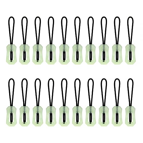 20PCS Leuchtender Reißverschluss Zipper Puller Reißverschluss Fixierer Leuchtender Luminous Zipper Extension Anti-Lost Outdoor Zipper Kit für Wandern Camping Bergsteigen von MiOYOOW