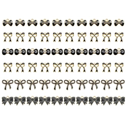 Armband Anhängers, 60 Stück Schleifen Anhänger Armbandanhänger, Schlüsselanhänger, Anhänger zum Basteln für Armbänder, Halsketten, Ohrringe, Schmuckherstellung (6 Arten) von MiOYOOW