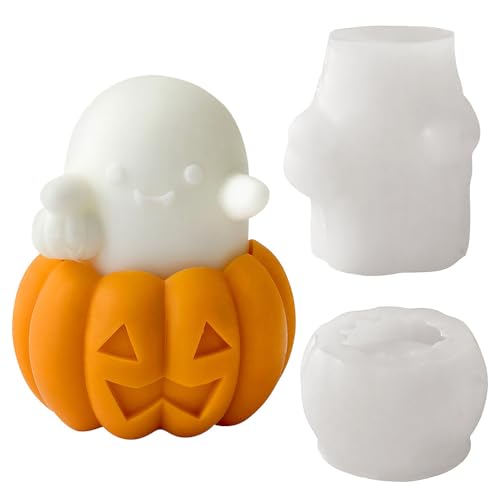 Halloween Kerzenformen, Geister Kürbis Silikonformen, Gießformen für die Herstellung von Seife, Kerzen, Polymer-Ton, Schokolade von MiOYOOW