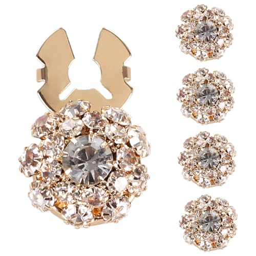 Knopfabdeckungen, 5 Stück Strass Knopf Dekorationsclips, Dekorative Hemdknopfclips Knopfclips zum Basteln, Dekorieren von Kleidern, Anzügen und Jacken von MiOYOOW