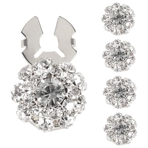 Knopfabdeckungen, 5 Stück Strass Knopf Dekorationsclips, Dekorative Hemdknopfclips Knopfclips zum Basteln, Dekorieren von Kleidern, Anzügen und Jacken von MiOYOOW