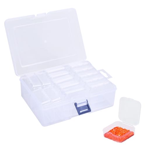 Perlen Aufbewahrungsbox, 14 Stück Durchsichtige Kleine Sortierboxen für Kleinteile, Transparente Behälter mit Deckel für Perlen Schmuck Pillen kleine Gegenstände von MiOYOOW