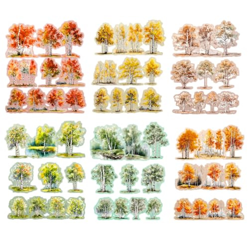 Scrapbook Aufkleber, 60 Stück Wald Aufkleber, PET Baum Ephemera für Scrapbooking, Kartenherstellung, Tagebücher, Handyhülle Scrapbook Aufkleber, 60 Stück Wald Aufkleber, PET Baum Ephemera für Scrapbooking, Kartenherstellung, Tagebücher, Handyhülle von MiOYOOW
