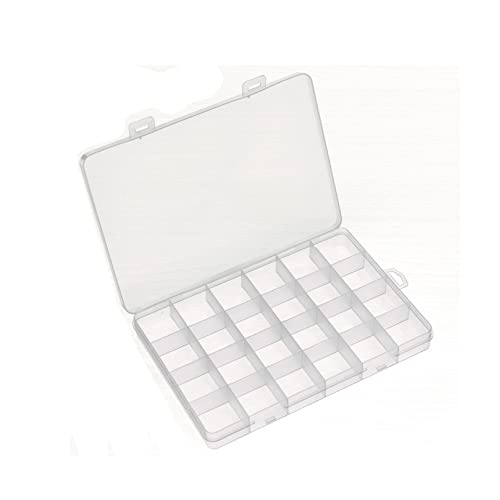 MiSMiAO 3PCS Rechteckige Mini-Aufbewahrungsbox Kunststoff-Organizer mit 24 Raster Plastik Boxen Sortierbox Sortimentskasten für Kleine Perlen, Schmuck, Schrauben Sortierbox, 19 * 13 * 2.2CM von MiSMiAO