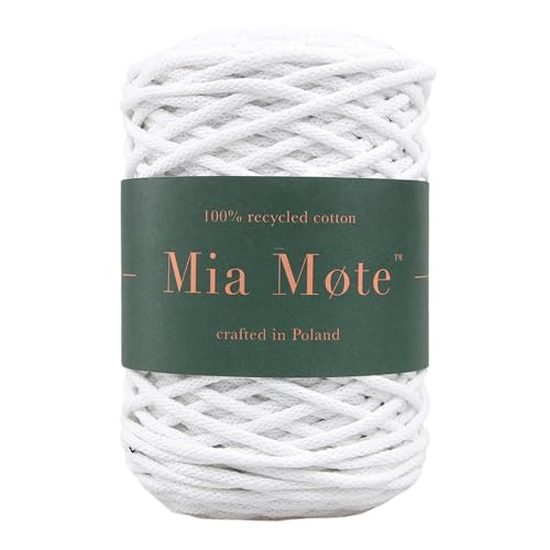Mia Mote Thinny Line Makramee garn Natürliche Baumwollkordel 100% Wiederverwertung Baumwollgarn DIY makramee Vorhang Kordel Weben Stricken Boho deko, Geschenk zum Großmuttertag, 3mm 100 m Kreide/weiß Mia Mote Thinny Line Makramee garn Natürliche Baumwollkordel 100% Wiederverwertung Baumwollgarn DIY makramee Vorhang Kordel Weben Stricken Boho deko, Geschenk zum Großmuttertag, 3mm 100 m Kreide/weiß von Mia Mote