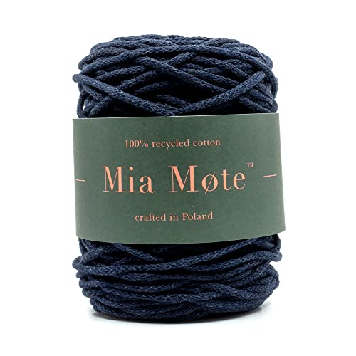 Mia Mote Thinny Line Makramee garn Natürliche Baumwollkordel 100% Wiederverwertung Baumwollgarn DIY makramee Vorhang Kordel Weben Stricken Boho deko Muttertagsgeschenk 3mm 100 m Sodalith/Jeans von Mia Mote