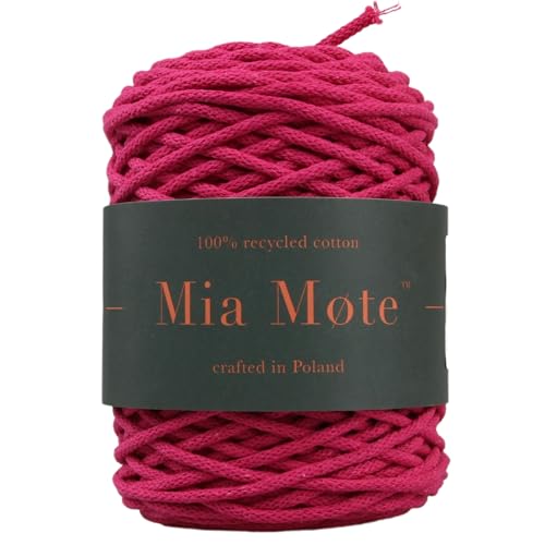 Mia Mote Thinny Line Makramee garn Baumwollkordel 100% Baumwollgarn DIY makramee Vorhang Kordel Weben Stricken Boho deko 3mm 100m strahlende Orchidee/Rose von Mia Mote