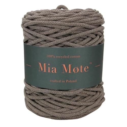 Mia Mote Basic Line Flechtkordel - Geflochtene Baumwollschnur mit Baumwollkern 5 mm - Baumwollschnur - Schnur für Makramee, DIY, Kunsthandwerk, DIY Dekoration - Deep Sunstone 100m von Mia Mote