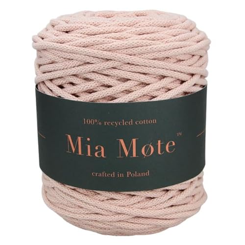 Mia Mote Basic Line Flechtkordel - Geflochtene Baumwollschnur mit Baumwollkern 5 mm - Baumwollschnur - Schnur für Makramee, DIY, Kunsthandwerk, DIY Dekoration - Imperial Jasper 100m von Mia Mote