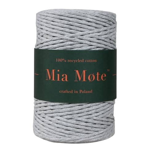 Mia Mote Classic Line Natürliche Baumwollkordel Macramé 100% Wiederverwertung Baumwollgarn DIY makramee Vorhang Weben Häkeln Verzierungen Durchmesser 3 mm Länge 200 m Anzahl der Fasern 45 Hellgrau Mia Mote Classic Line Natürliche Baumwollkordel Macramé 100% Wiederverwertung Baumwollgarn DIY makramee Vorhang Weben Häkeln Verzierungen Durchmesser 3 mm Länge 200 m Anzahl der Fasern 45 Hellgrau von Mia Mote