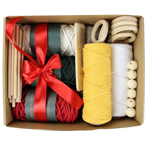 Mia Mote - Makramee Set - für Anfänger - Bastelset - DIY-Deko - Kreatives Geschenk - mit Baumwolle Garn, Holzringen, Kugeln - Boho - Weihnachtsbaumschmuck Mia Mote - Makramee Set - für Anfänger - Bastelset - DIY-Deko - Kreatives Geschenk - mit Baumwolle Garn, Holzringen, Kugeln - Boho - Weihnachtsbaumschmuck von Mia Mote