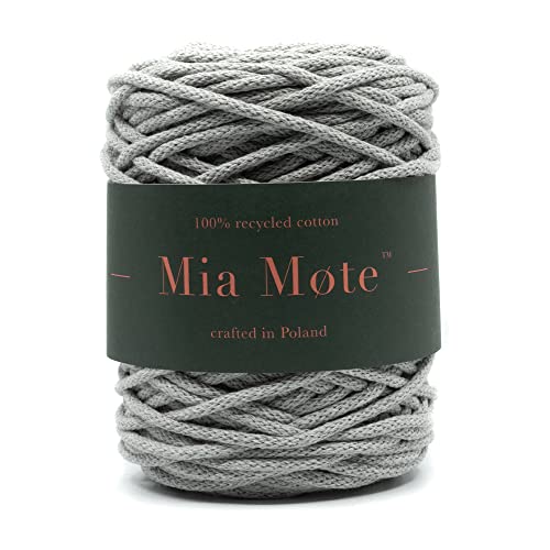 Mia Mote - Natürliche Baumwollkordel Classic Line, 5 mm, Länge 50 m Krokoit, Fasern 80 - Macramé 100% Wiederverwertung Baumwollgarn DIY makramee Vorhang Weben Häkeln Verzierungen von Mia Mote