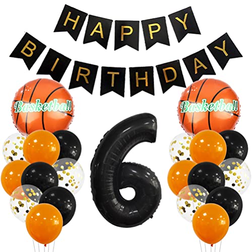 6 Jahr Kindergeburtstag Deko Set Happy Birthday Banner Großes Basketball Luftballon Dekorationen Zahl 6 FolienBallon Orange Schwarz Ballon für Kinder Basketball Themenfeier Party Geburtstagsdeko 6 Jahr Kindergeburtstag Deko Set Happy Birthday Banner Großes Basketball Luftballon Dekorationen Zahl 6 FolienBallon Orange Schwarz Ballon für Kinder Basketball Themenfeier Party Geburtstagsdeko von MiaLover