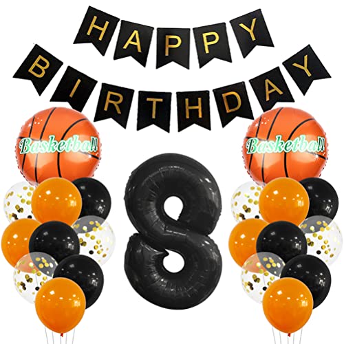 8 Jahr Kindergeburtstag Deko Set Happy Birthday Banner Großes Basketball Luftballon Dekorationen Zahl 8 FolienBallon Orange Schwarz Ballon für Kinder Basketball Themenfeier Party Geburtstagsdeko 8 Jahr Kindergeburtstag Deko Set Happy Birthday Banner Großes Basketball Luftballon Dekorationen Zahl 8 FolienBallon Orange Schwarz Ballon für Kinder Basketball Themenfeier Party Geburtstagsdeko von MiaLover