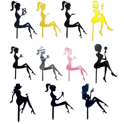 MiaLover 11 Stück High Heel Girl Cake Topper Zarte Acryl Kuchen Picks Dame Silhouette Kuchendekoration Kuchen Aufsatz Topper Tortenstecker Deko für Hochzeitsfeier Geburtstagsfeier Hochzeit Engagement MiaLover 11 Stück High Heel Girl Cake Topper Zarte Acryl Kuchen Picks Dame Silhouette Kuchendekoration Kuchen Aufsatz Topper Tortenstecker Deko für Hochzeitsfeier Geburtstagsfeier Hochzeit Engagement von MiaLover
