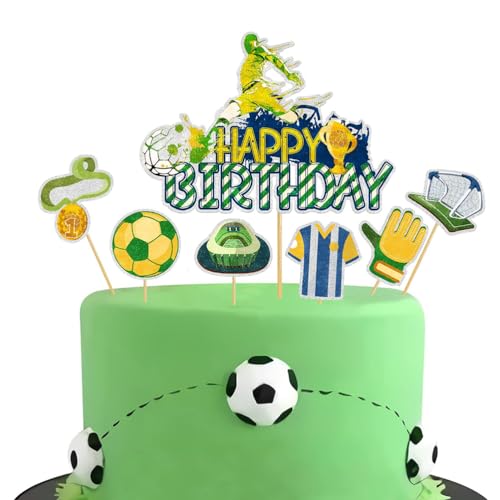 MiaLover 19Pcs Kuchen dekorieren Set Fußball-Thema Kuchen dekorieren 1 große Happy Birthday Cupcake und 18 Fußball Trikots Handschuhe Kuchen Topper für Kinder Junge Mädchen Geburtstag Party Supplies MiaLover 19Pcs Kuchen dekorieren Set Fußball-Thema Kuchen dekorieren 1 große Happy Birthday Cupcake und 18 Fußball Trikots Handschuhe Kuchen Topper für Kinder Junge Mädchen Geburtstag Party Supplies von MiaLover