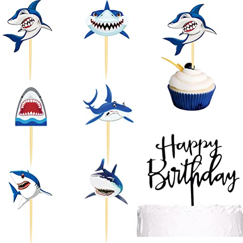MiaLover 25 Stücke Shark Kuchen Topper Hai Cake Cupcake Picks Meerestier Tortenstecker Tiere Happy Birthday Tortendeko für Kinder Jungen Party Geburtstag Deko Muffin Backen Kuchenaufsätze MiaLover 25 Stücke Shark Kuchen Topper Hai Cake Cupcake Picks Meerestier Tortenstecker Tiere Happy Birthday Tortendeko für Kinder Jungen Party Geburtstag Deko Muffin Backen Kuchenaufsätze von MiaLover