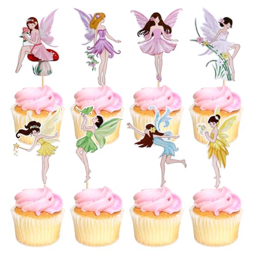 MiaLover 32 Pcs Fee Kuchen Topper Tortendekoration Tinkerbell Kuchen Topper Blumen Fee Kuchen Topper für Mädchen für Kinder Mädchen Geburtstag Dekoration Fairy Thema MiaLover 32 Pcs Fee Kuchen Topper Tortendekoration Tinkerbell Kuchen Topper Blumen Fee Kuchen Topper für Mädchen für Kinder Mädchen Geburtstag Dekoration Fairy Thema von MiaLover