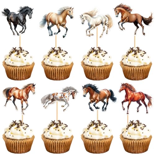 MiaLover 32 Stück Pferd Cupcake Topper 8 Arten Pferde Kuchendeckel Dekor Pentium Waffel Kuchen Dekorationen Party Bedarf für Pferdesport Themen Baby Shower Hochzeit Geburtstag Deko MiaLover 32 Stück Pferd Cupcake Topper 8 Arten Pferde Kuchendeckel Dekor Pentium Waffel Kuchen Dekorationen Party Bedarf für Pferdesport Themen Baby Shower Hochzeit Geburtstag Deko von MiaLover