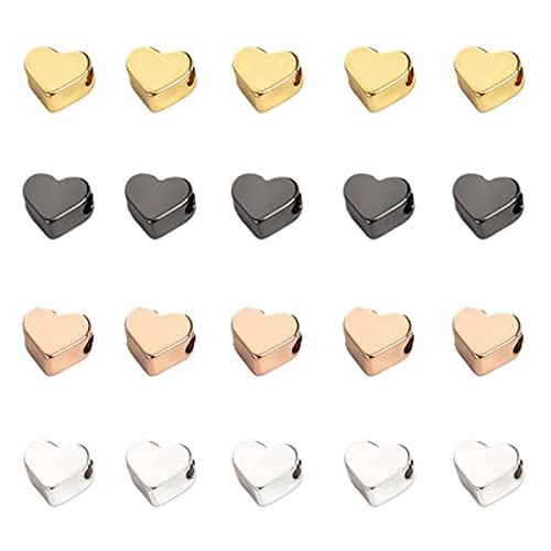 MiaLover 40 Stück Herzperlen Metall 6 mm Perlen Basteln für Armband Halskette Schmuckherstellung DIY Modeschmuck Basteln Anhänger Beads, 4 Farben MiaLover 40 Stück Herzperlen Metall 6 mm Perlen Basteln für Armband Halskette Schmuckherstellung DIY Modeschmuck Basteln Anhänger Beads, 4 Farben von MiaLover