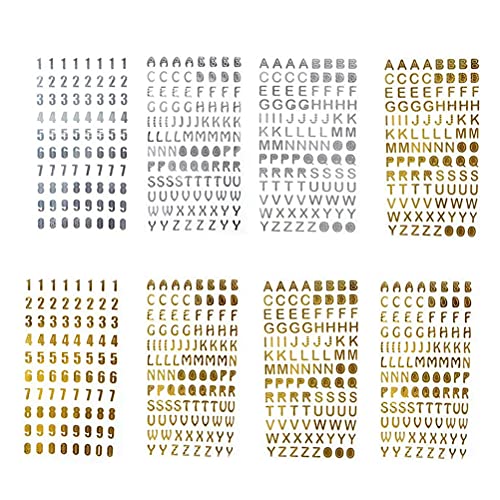 MiaLover 8 Stücke Buchstaben Aufkleber Selbstklebende Alphabet Aufkleber Glitter Letter Aufkleber für Grußkartendekoration, Geschenke, DIY Kunsthandwerk (Gold ,Silber) von MiaLover