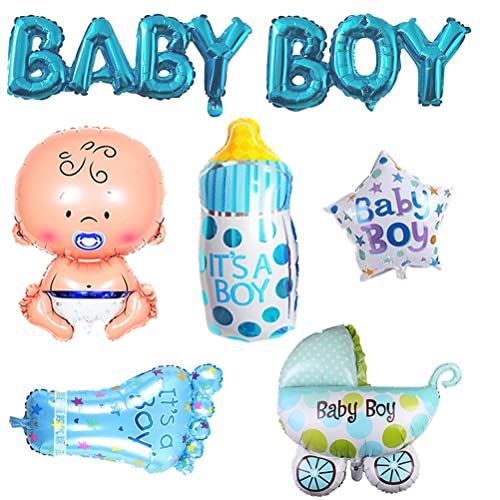 MiaLover Gender Reveal Party Dekoration Baby Dusche Party Deko Blau Baby Boy Ballon Junge Babyflasche Fußförmige Kinderwagen Helium Folienballon für Hochzeit Ankündigung Einer Schwangerschaft Gender MiaLover Gender Reveal Party Dekoration Baby Dusche Party Deko Blau Baby Boy Ballon Junge Babyflasche Fußförmige Kinderwagen Helium Folienballon für Hochzeit Ankündigung Einer Schwangerschaft Gender von MiaLover