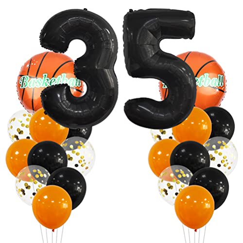 MiaLover Großer Basketball-Ballon Geburtstagsdeko 35 Jahre Geburtstagsdeko Zahl 35 Luftballon Folienballon Orange Schwarz Luftballon für Basketball Motto Feier Party Geburtstag Memorial Day Deko MiaLover Großer Basketball-Ballon Geburtstagsdeko 35 Jahre Geburtstagsdeko Zahl 35 Luftballon Folienballon Orange Schwarz Luftballon für Basketball Motto Feier Party Geburtstag Memorial Day Deko von MiaLover