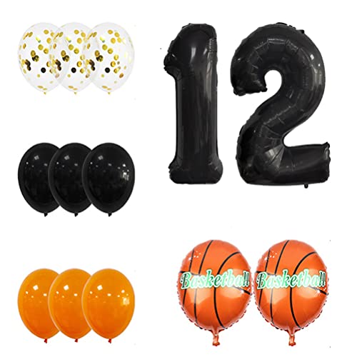 MiaLover Großes Basketball Luftballon Geburtstag Dekorationen 12 Jahr Kindergeburtstag Deko Zahl 12 Ballon FolienBallon Orange Schwarz Ballon für Kinder Basketball Themenfeier Party Geburtstagsdeko MiaLover Großes Basketball Luftballon Geburtstag Dekorationen 12 Jahr Kindergeburtstag Deko Zahl 12 Ballon FolienBallon Orange Schwarz Ballon für Kinder Basketball Themenfeier Party Geburtstagsdeko von MiaLover