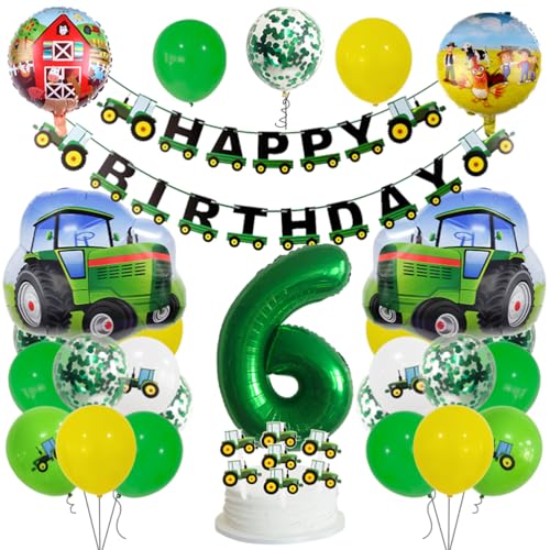 MiaLover Grün 6 Jahre Traktor Geburtstag Deko 6. Geburtstag Junge Trecker Zahlenballon 6 Folienballon Bedruckte Ballons Traktor Tortendekoration für Kindergeburtstag Partyset Dekoration MiaLover Grün 6 Jahre Traktor Geburtstag Deko 6. Geburtstag Junge Trecker Zahlenballon 6 Folienballon Bedruckte Ballons Traktor Tortendekoration für Kindergeburtstag Partyset Dekoration von MiaLover