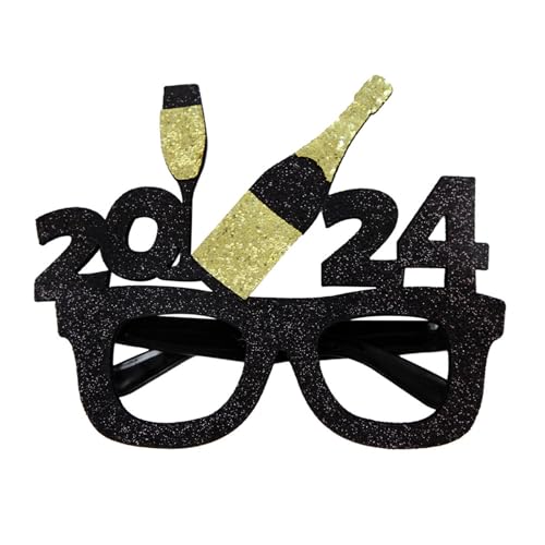 Miaelle Glitzernde Neujahrsbrille, lustige Cosplay-Brille, Foto-Requisiten für Weihnachten, Neujahr, Party, Verkleidungsbrille, Rahmendekoration, gewebte Brille von Miaelle