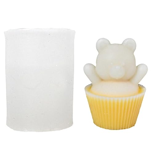 Silikon-Bär-Muffin-Tasse, Kerzenform für Heimdekoration, DIY, kleine Kerzenherstellung, Gießform, Harzform, Heimdekoration von Miaelle