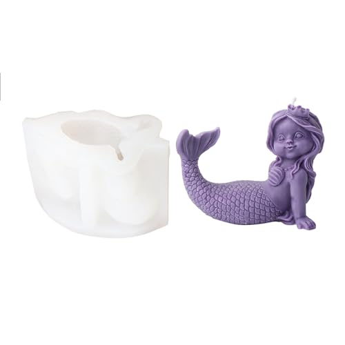 Silikonform Meerjungfrauen Prinzessin DIY handgefertigt 3D Ozean Gips Epoxidharz Gipsformen Desktop Dekoration Silikonformen von Miaelle