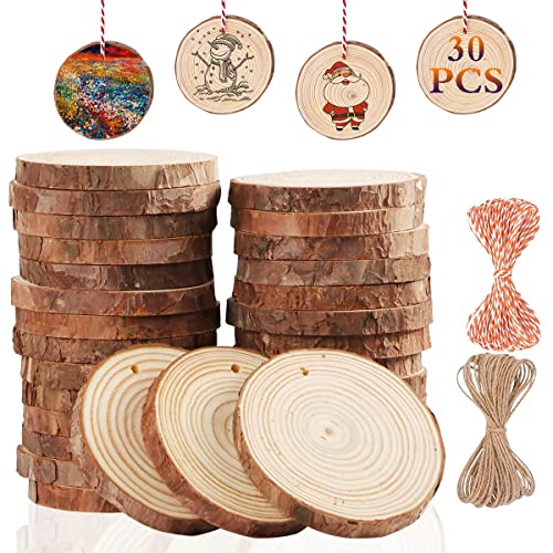 Miaikoe Natürliche Holz Scheiben 30pcs 7-8 cm Unfinished DIY Handwerk vorgebohrt mit Loch Runde Holzkreise für Kunst Rustikale Holz Scheiben Weihnachtsschmuck Dekor Miaikoe Natürliche Holz Scheiben 30pcs 7-8 cm Unfinished DIY Handwerk vorgebohrt mit Loch Runde Holzkreise für Kunst Rustikale Holz Scheiben Weihnachtsschmuck Dekor von Miaikoe