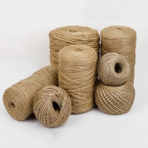 Dickes Juteseil für den Garten, zum Basteln, für Terrassendielen, Gartenarbeit, Bündelschnur, flexible Katzenkratzer, Geschenkverpackung, Paketschnur (4 mm x 100 m) von Miaogoo