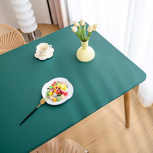 Miaogoo Rechteckige Tischdecke, elastische Kanten, PU-Leder, Tischabdeckung für Outdoor, Küche, Picknick, Camping, Party, wasserdicht, öldicht, Tischschutz (120 x 70 cm, Türkis) von Miaogoo