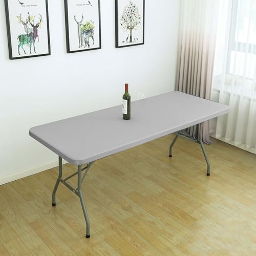 Miaogoo Rechteckige Tischdecke mit elastischem Rand, rutschfest, abwischbar, Tischdecke für drinnen, Küche, Esszimmer, Outdoor, Party, Hochzeit, Picknick, Terrasse (120 x 60 cm, Grau) von Miaogoo