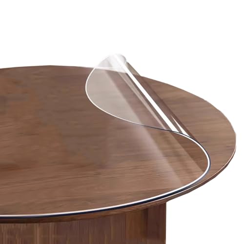 Miaogoo Transparente runde Schreibtisch-Tischmatte, wasserdicht, Tischschutz, Zuhause, Esszimmer, Küche, transparent/mattierte Kunststoff-Tischdecke (40 x 40 cm, transparent) von Miaogoo