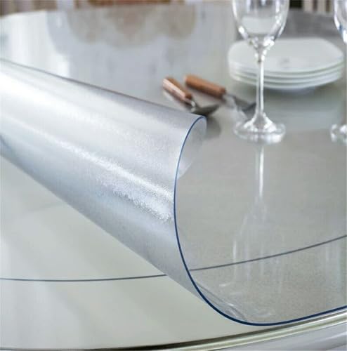 Miaogoo Transparente runde Tischmatte aus PVC, wasserdicht, Tischschutz, Zuhause, Esszimmer, Küche, transparent/mattiert, Kunststoff-Tischdecke (40 x 40 cm, mattiert) von Miaogoo